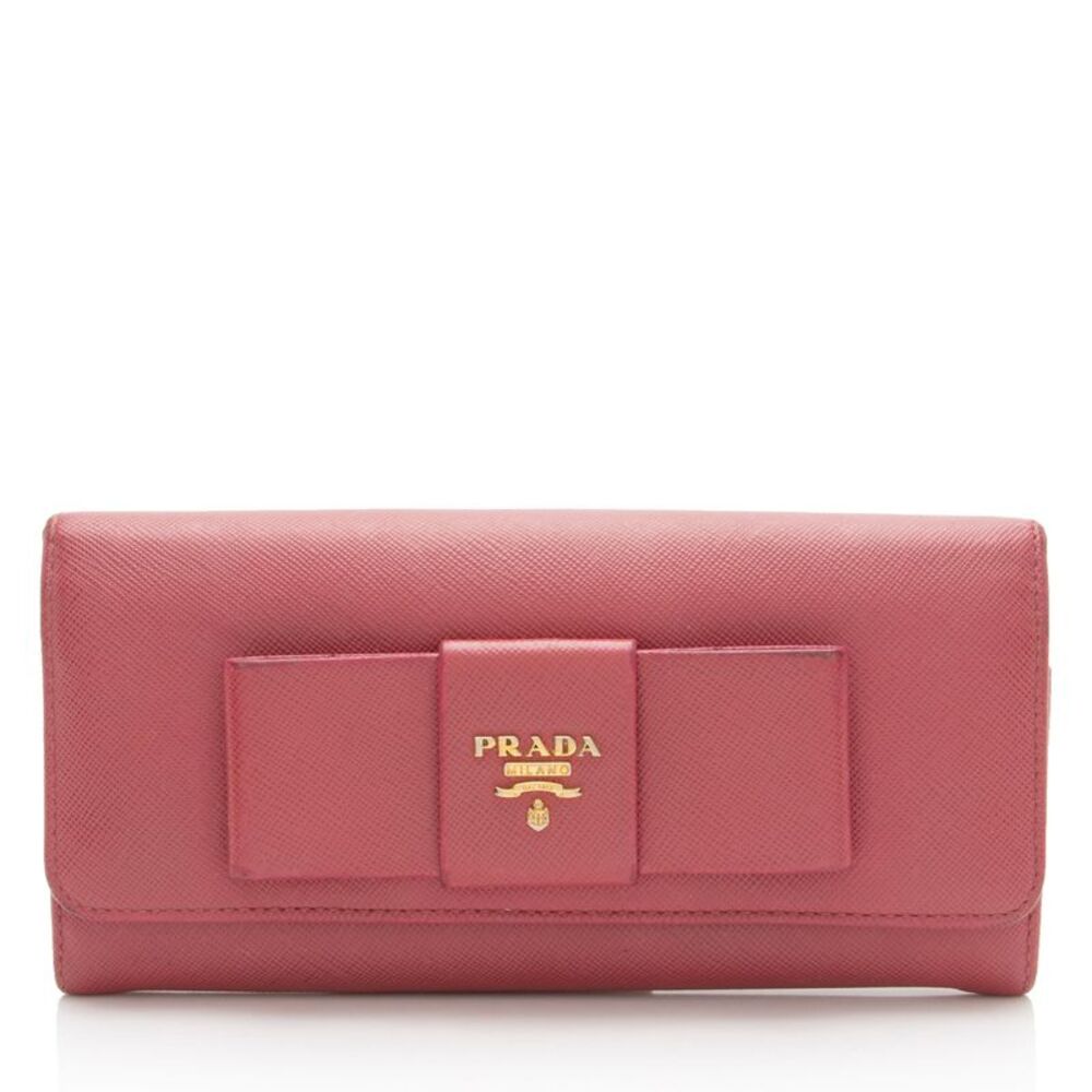 Prada Saffiano Bow Continental Wallet